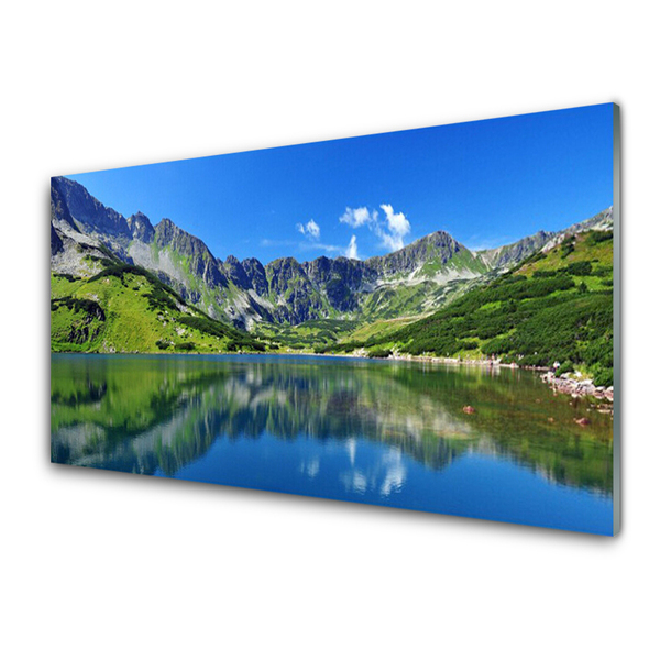 Quadro acrilico Paesaggio del lago di montagna