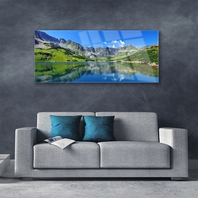 Quadro acrilico Paesaggio del lago di montagna