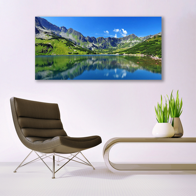 Quadro acrilico Paesaggio del lago di montagna