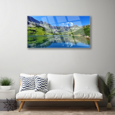 Quadro acrilico Paesaggio del lago di montagna