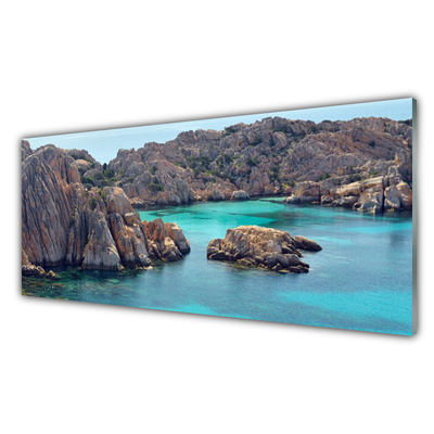 Quadro acrilico Paesaggio del mare della roccia della baia