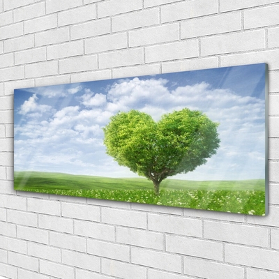 Quadro vetro acrilico Albero, cuore, natura