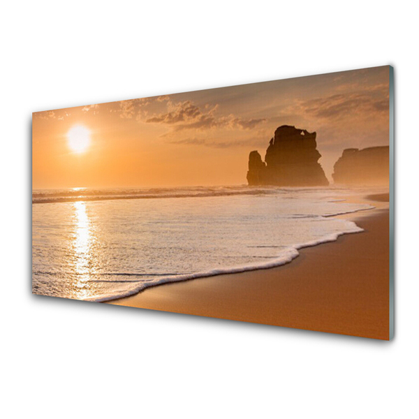 Quadro acrilico Paesaggio del sole della spiaggia del mare