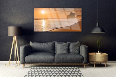 Quadro acrilico Paesaggio del sole della spiaggia del mare