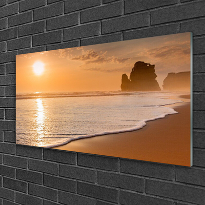 Quadro acrilico Paesaggio del sole della spiaggia del mare