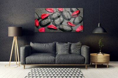 Quadro su vetro acrilico Petali Pietre Art