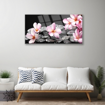 Quadro acrilico Fiore di Plumeria sul muro