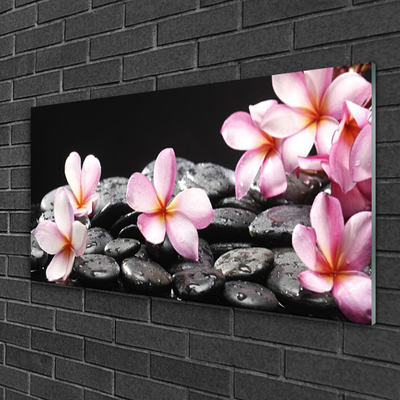 Quadro acrilico Fiore di Plumeria sul muro