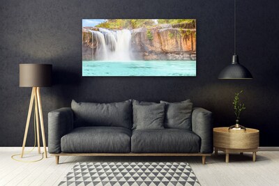 Quadro acrilico Paesaggio del lago della cascata