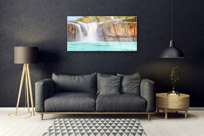 Quadro acrilico Paesaggio del lago della cascata