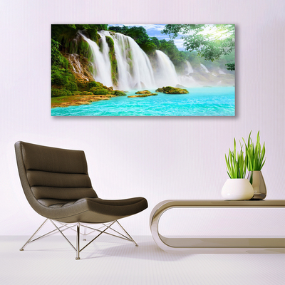 Quadro acrilico Cascata del lago naturale