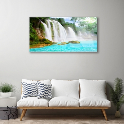 Quadro acrilico Cascata del lago naturale