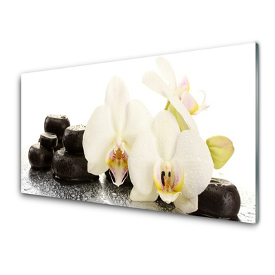 Quadro acrilico Fiore di orchidea bianca