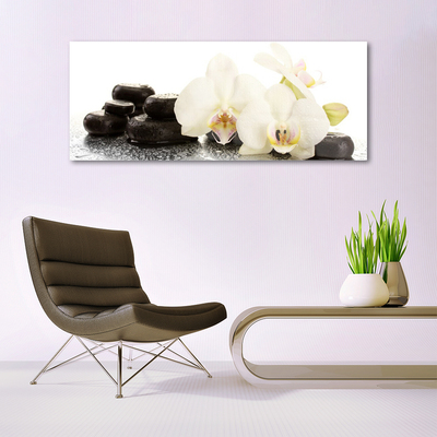 Quadro acrilico Fiore di orchidea bianca