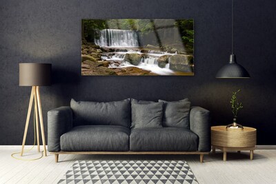 Quadro acrilico Cascata della natura della foresta