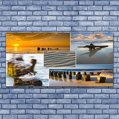 Quadro acrilico Paesaggio della spiaggia dell'oceano