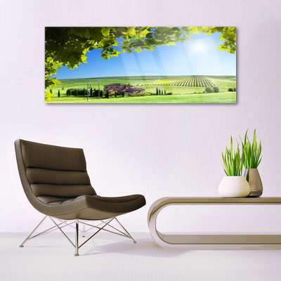 Quadro acrilico Campo di foglie paesaggio