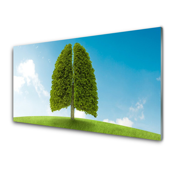 Quadro acrilico Erba, albero, polmoni, natura