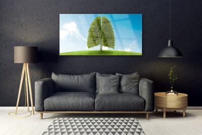 Quadro acrilico Erba, albero, polmoni, natura