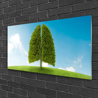 Quadro acrilico Erba, albero, polmoni, natura