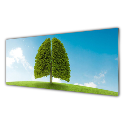 Quadro acrilico Erba, albero, polmoni, natura