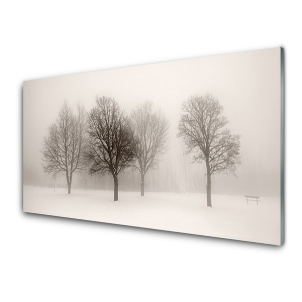 Quadro acrilico Paesaggio di alberi di neve