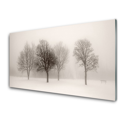 Quadro acrilico Paesaggio di alberi di neve