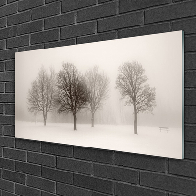 Quadro acrilico Paesaggio di alberi di neve