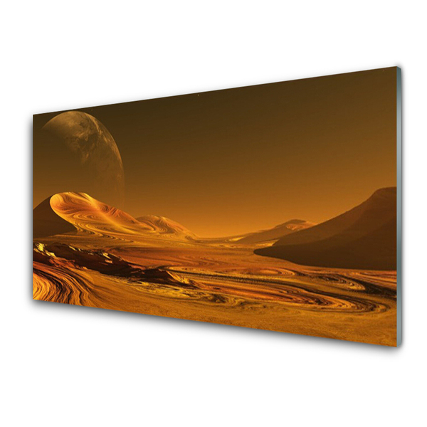 Quadro su vetro acrilico Paesaggio del cosmo del deserto