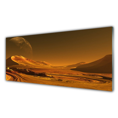 Quadro su vetro acrilico Paesaggio del cosmo del deserto