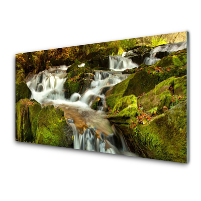 Quadro acrilico Cascata delle rocce della natura