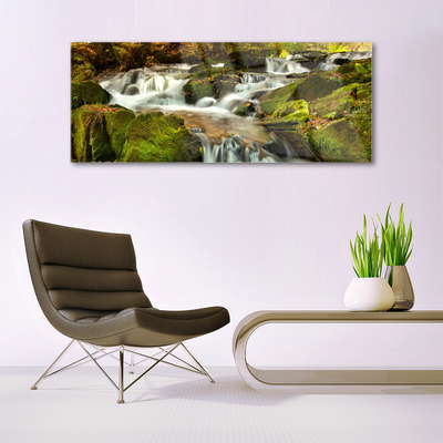 Quadro acrilico Cascata delle rocce della natura