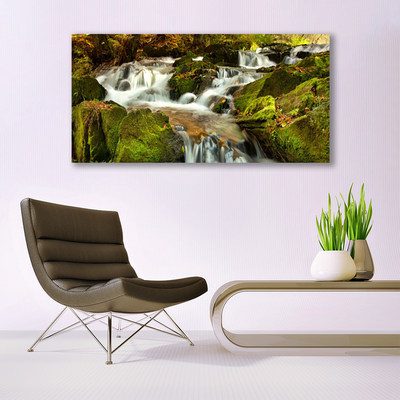 Quadro acrilico Cascata delle rocce della natura