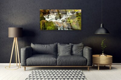 Quadro acrilico Cascata delle rocce della natura