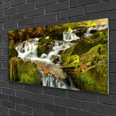 Quadro acrilico Cascata delle rocce della natura