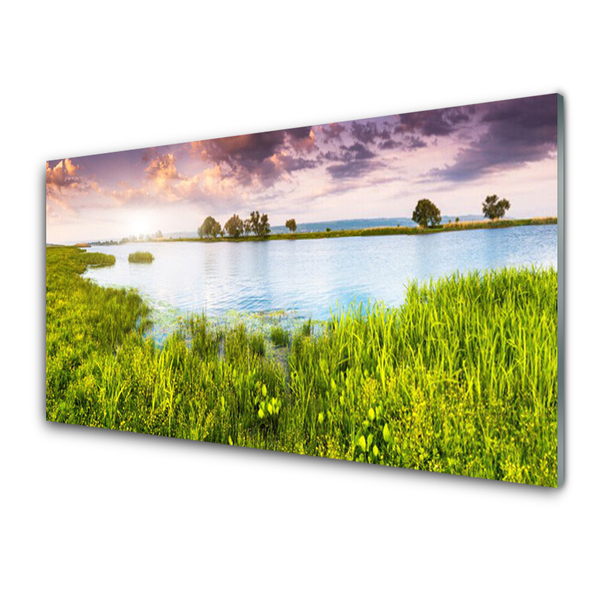 Quadro acrilico Erba, Lago. Natura