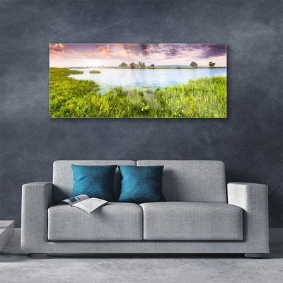 Quadro acrilico Erba, Lago. Natura
