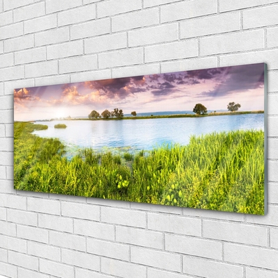Quadro acrilico Erba, Lago. Natura