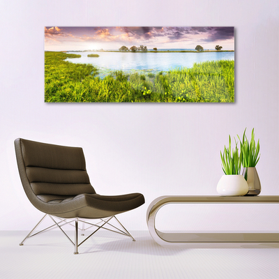 Quadro acrilico Erba, Lago. Natura