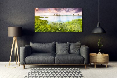 Quadro acrilico Erba, Lago. Natura