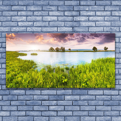 Quadro acrilico Erba, Lago. Natura