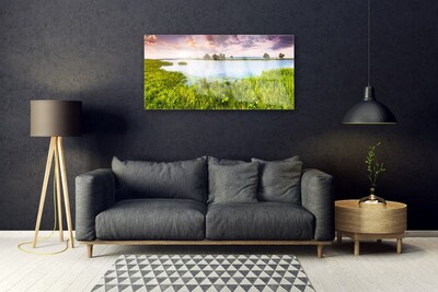 Quadro acrilico Erba, Lago. Natura
