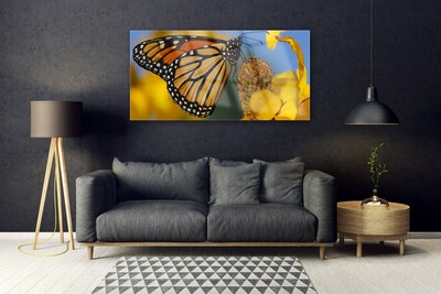 Quadro acrilico Natura del fiore della farfalla