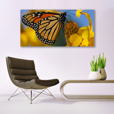 Quadro acrilico Natura del fiore della farfalla