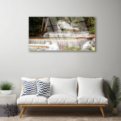 Quadro acrilico Cascata della natura della foresta