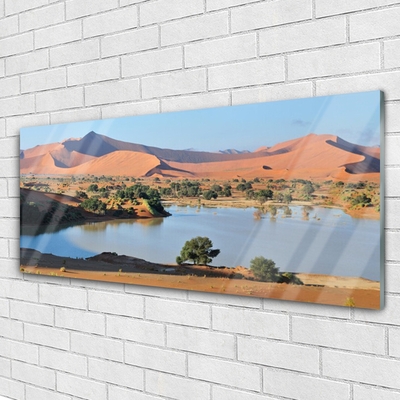 Quadro acrilico Paesaggio del lago deserto