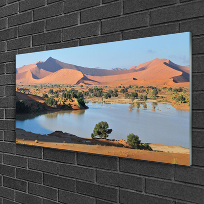 Quadro acrilico Paesaggio del lago deserto