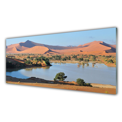 Quadro acrilico Paesaggio del lago deserto