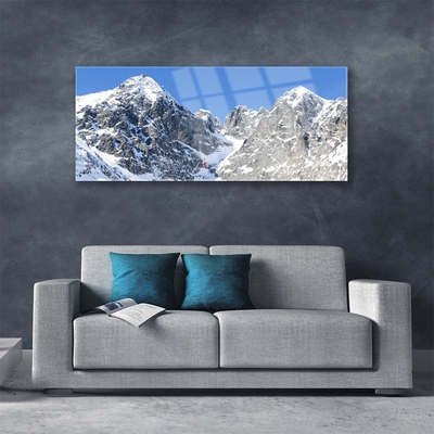 Quadro acrilico Paesaggio di neve di montagna