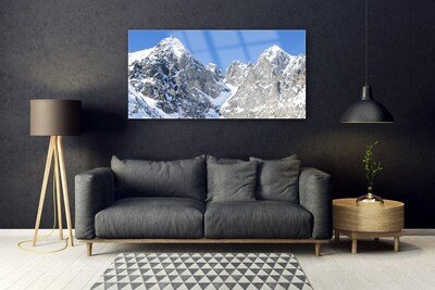 Quadro acrilico Paesaggio di neve di montagna